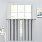 Yakamok 36 Inch Blackout Curtains Panels with Grommets - Room Darkening Thermal Insulated Window Drapes for Living Room/Bedroom,Light Grey, 52W x 36L, 2 Panels