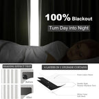 102 inch blackout curtains for Sliding door 2 Panels 100% Blackout Linen texture Beige White Window Drapes with Back Tab Rod Pocket Light Blocking Thermal Insulated Curtains for Bedroom Living Room