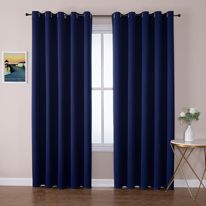 ChrisDowa Blackout Curtains for Bedroom and Living Room 70 Inches Wide