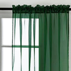 SpaceDresser Basic Rod Pocket Sheer Voile Window Curtain Panels Foliage Green 1 Pair 2 Panels 52 Width 36 Inch Long for Kitchen Bedroom Children Living Room Yard（Foliage Green, 52W x 36L）