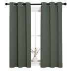 NICETOWN Blackout Draperies Curtains for Kids Room, Window Treatment Thermal Insulated Solid Grommet Blackout Drape Panels for Bedroom (Dark Mallard, Set of 2, 34 by 54 inches)