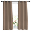 NICETOWN Blackout Curtains and Drapes for Bathroom - Energy Saving Thermal Insulated Solid Grommet Room Darkening Drapes for Kitchen/Cafe (1 Pair, W37 x L48, Cappuccino)