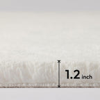 Ashler Faux Fur Rug, Ultra Soft Faux Rabbit Fur, White Area Rugs, 3 x 3 Feet Round, Machine Washable Nursery Decor Throw Rugs for Bedroom, Kids Room, Living Room