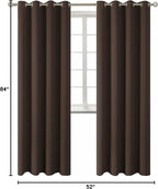 BGment Blackout Curtains for Living Room - Grommet Thermal Insulated Room Darkening Curtains for Bedroom, Set of 2 Panels (52 x 84 Inch, Brown)