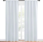 NICETOWN Kitchen Room Darkening Curtains - Window Treatment Thermal Insulated Rod Pocket Room Darkening Curtains/Drapes for Bedroom (2 Panels, 42 by 84, Platinum - Greyish White)