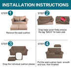 Turquoize 3 Piece Sofa Covers for 2 Cushion Couch Sofa Slipcover Soft Couch Cover for Dogs-Washable Sofa Furniture Cover with 2 Individual Cushion Covers, Feature Fabric (2 Cushion Sofa, Macchiato)