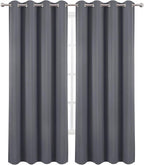 LEMOMO Blackout Curtains 52 x 90 Inch Long Grey Curtains Set of 2 Panels Room Darkening Curtains for Bedroom and Living Room