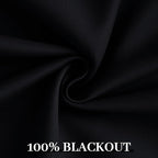 Yakamok 100% Blackout Curtains Black Room Darkening Thermal Insulated Window Curtain with 2 Thick Layers-Set of 2 Panels Grommet Top Drapes for Bedroom Living Room 52 Inches by 96 Inches Length