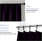 Simplebrand Ava BlackBerry Blackout Curtains for Bedroom 72 Inch Length 2 Panels Set, Privacy Thermal Insulated Rod Pocket Window Curtains for Patio French Door Front Door, W40 x L72 Inch