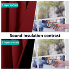 NICETOWN 100% Blackout Cold Blocking Curtain Panels, Thermal Insulated Curtains, Noise Reducing Drapes for Thanksgiving Day Window Decor (Set of 2, Burgundy Red, 55 inches Wide by 68 inches Long)
