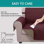 U-NICE HOME Reversible Recliner Chair Covers, Burgundy/Tan