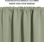 RYB HOME Blackout Curtains for Bedroom 84 inches Long 2 Panels Set, Privacy Thermal Insultaed Sunlignt Heat Blocking Drapes for Nursery Rental Room, Width 42 by Length 84, Sage Green