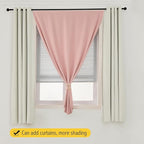 Self Adhesive Curtains, Stick Curtain Blackout Shades Window Cover Curtains for Living Room No Drilling, 47" W X 96" L, Pink, 1 Panel