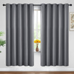 Yakamok Grey Room Darkening Curtains 62x72 inch Gray Grommet-Living Room
