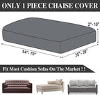 Couch Cushion Cover Chaise Lounge Cover Washable Separate Seat Chaise Couch Cover Stretch Sectional Sofa Slipcover(1 Piece for Chaise or Sofa 3-Seater, Black)