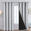 Yakamok Light Grey 100% Blackout Curtains 96 Inches Long 52" Wide 2 Panel