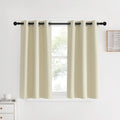 NICETOWN Blackout Beige Curtains and Drapes, Beigs, Set of 2, W34 x L40, Window Treatment Thermal Insulated Solid Grommet Blackout Draperies for Kitchen/Cafe