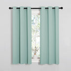 NICETOWN Window Curtain Panels, Thermal Insulated Solid Grommet Blackout Draperies/Drapes for Loft, Dorm (Aqua, One Pair, 34 by 54-inch)