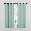 NICETOWN Window Curtain Panels, Thermal Insulated Solid Grommet Blackout Draperies/Drapes for Loft, Dorm (Aqua, One Pair, 34 by 54-inch)
