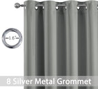 Yakamok Dove Grey Room Darking 63 Inch Length 2 Panel Sets for Livingroom Dining Room Darkening Thermal Insulated Bay Window Hotel Modern Elegant Black Out Sunblock Curtins/Bedroom,52 x 63 Inches