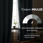 MIULEE Slate Blue Blackout Bedroom Curtains Drapes 96 Inch Long 52"x96"