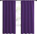 NICETOWN Blackout Curtains for Living Room - Triple Weave Home Decoration Thermal Insulated Solid Rod Pocket Blackout Drapes for Bedroom(Set of 2, 42 x 72 Inch, Royal Purple)