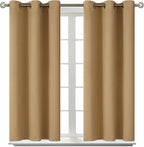 BGment Blackout Curtains for Bedroom - Grommet Thermal Insulated Room Darkening Curtains for Living Room, Set of 2 Panels (38 x 45 Inch, Khaki)