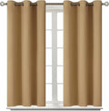 BGment Blackout Curtains - Grommet Thermal Insulated Room Darkening Bedroom and Living Room Curtains, Set of 2 Curtain Panels (38 x 54 Inch, Khaki)