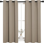 NICETOWN Bedroom Curtain Panels Blackout Draperies, Thermal Insulated Solid Grommet Blackout Curtains/Drapes (Taupe, 1 Pair, 34 by 45-inch)