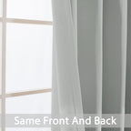 Yakamok Room Darkening Curtains 42x72 inch Length Light Grey-Living Room
