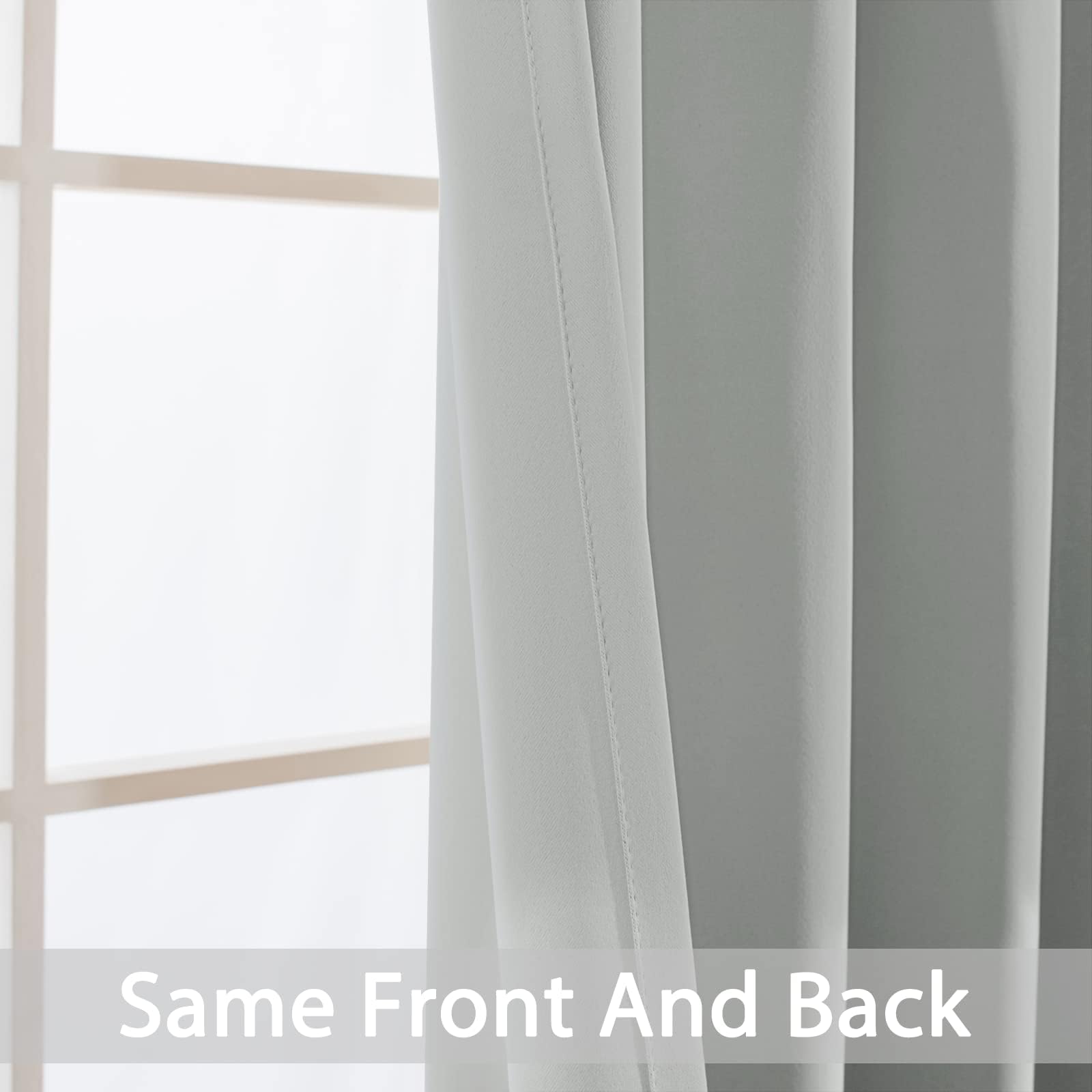 Yakamok Room Darkening Curtains 42x72 inch Length Light Grey-Living Room