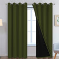 Yakamok Olive Green 100% Blackout Curtains 84 Inches Long 52" Wide 2 Panels