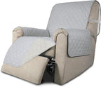 Easy-Going Recliner Chair Slipcover Reversible Sofa Cover Water Resistant Couch Cover Furniture Protector with Elastic Straps for Pets Dog (Recliner 22 inch, Light Gray/Ivory)