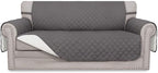 Easy-Going Sofa Slipcover Reversible Loveseat Sofa Cover Couch Cover for 2 Cushion Couch Furniture Protector with Elastic Straps for Pets Kids Dog Cat (Oversized Loveseat, Gray/Ivory)