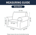 Cupuamon 2026 New Stretch Chair Sofa Slipcovers Couch Cover for 1 Seater Furniture Protector Sofa Covers with Elastic Bottom Jacquard Fabric Small Checks for Pets, Kids - Dark Red