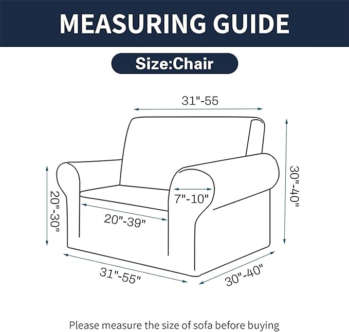 Cupuamon 2026 New Stretch Chair Sofa Slipcovers Couch Cover for 1 Seater Furniture Protector Sofa Covers with Elastic Bottom Jacquard Fabric Small Checks for Pets, Kids - Dark Red