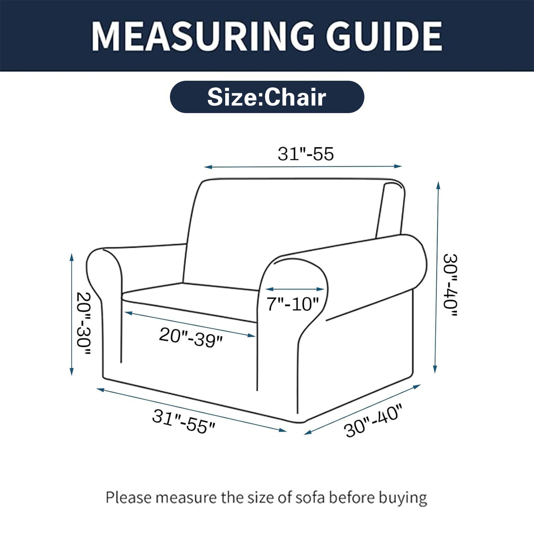 Cupuamon 2026 New Stretch Chair Sofa Slipcovers Couch Cover for 1 Seater Furniture Protector Sofa Covers with Elastic Bottom Jacquard Fabric Small Checks for Pets, Kids - Golden