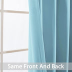 Yakamok Blackout Window Valances for Kitchen Thermal Insulated Blackout Grommet Top Curtain for Bedroom,Sky Blue, 52x36 Inch, 2 Panels