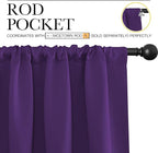 NICETOWN Blackout Draperies Curtains 84 Long - Easy Care Thermal Insulated Rod Pocket Blackout Curtains/Draperies for Patio Door - 1 Pair, Royal Purple, 42 inches Wx84 L