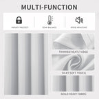 Joydeco White Curtains 108 Inches Long 2 Panels Set, Thermal Insulated Long Curtains& Drapes 2 Burg, Room Darkening Grommet Drapes for Living Room Bedroom Window (W52 x L108 Inch, Greyish White)
