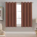 H.VERSAILTEX Blackout Curtain for Bedroom Small Window Kitchen Blackout Curtains 45 inch Length Energy Saving Solid Grommet Blackout Drape, One Panel, Washed Spice, 52" W x 45" L