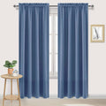 DWCN Blackout Curtains for Bedroom 52 x 84 Inch Long Dusty Blue 2 Panels