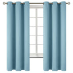 BGment Greyish Blue Room Darkening Curtains 63 Inch for Bedroom - 2 Panels