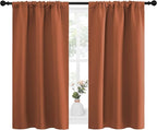 NICETOWN Blackout Curtains and Drapes - Thermal Insulated Solid Rod Pocket Blackout Draperies/Panels (Burnt Orange, 1 Pair, 34 by 45 inches)
