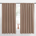 NICETOWN Kids Blackout Curtain Panels - Window Treatment Thermal Insulated Solid Rod Pocket Blackout Drapes for Bedroom (Cappuccino, Set of 2, 70 by 63 Inch)
