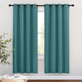 NICETOWN Insulated Curtains Blackout Draperies - Triple Weave Microfiber Home Thermal Insulated Solid Ring Top Blackout Curtains/Panels for Bedroom(Sea Teal, Set of 2, 46 x 72 Inch)