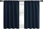 NICETOWN 2 Panels Blackout Curtains, Rod Pocket Thermal Insulated Drapes for Kitchen, Heavy Duty Small Window Treatment for Dorm Room, Studio Apartment, Basement (Navy Blue, W42 x L30)