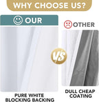 H.VERSAILTEX Linen Blackout Curtains 72 Inches Long 100% Blackout Thermal Insulated Textured Linen Look Curtain Draperies Anti-Rust Grommet, Energy Saving with White Liner, 2 Panels, Bright White