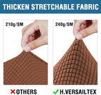 H.VERSAILTEX 4 Piece Stretch Sofa Covers for 3 Cushion Couch Covers for Living Room Furniture Slipcovers (Base Cover Plus 3 Seat Cushion Covers) Upgraded Thicker Jacquard Fabric (Sofa, Caramel)