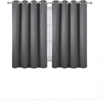LEMOMO Blackout Curtains 66 x 54 Inch Long Frost Grey Curtains Set of 2 Panels Room Darkening Curtains for Bedroom and Living Room